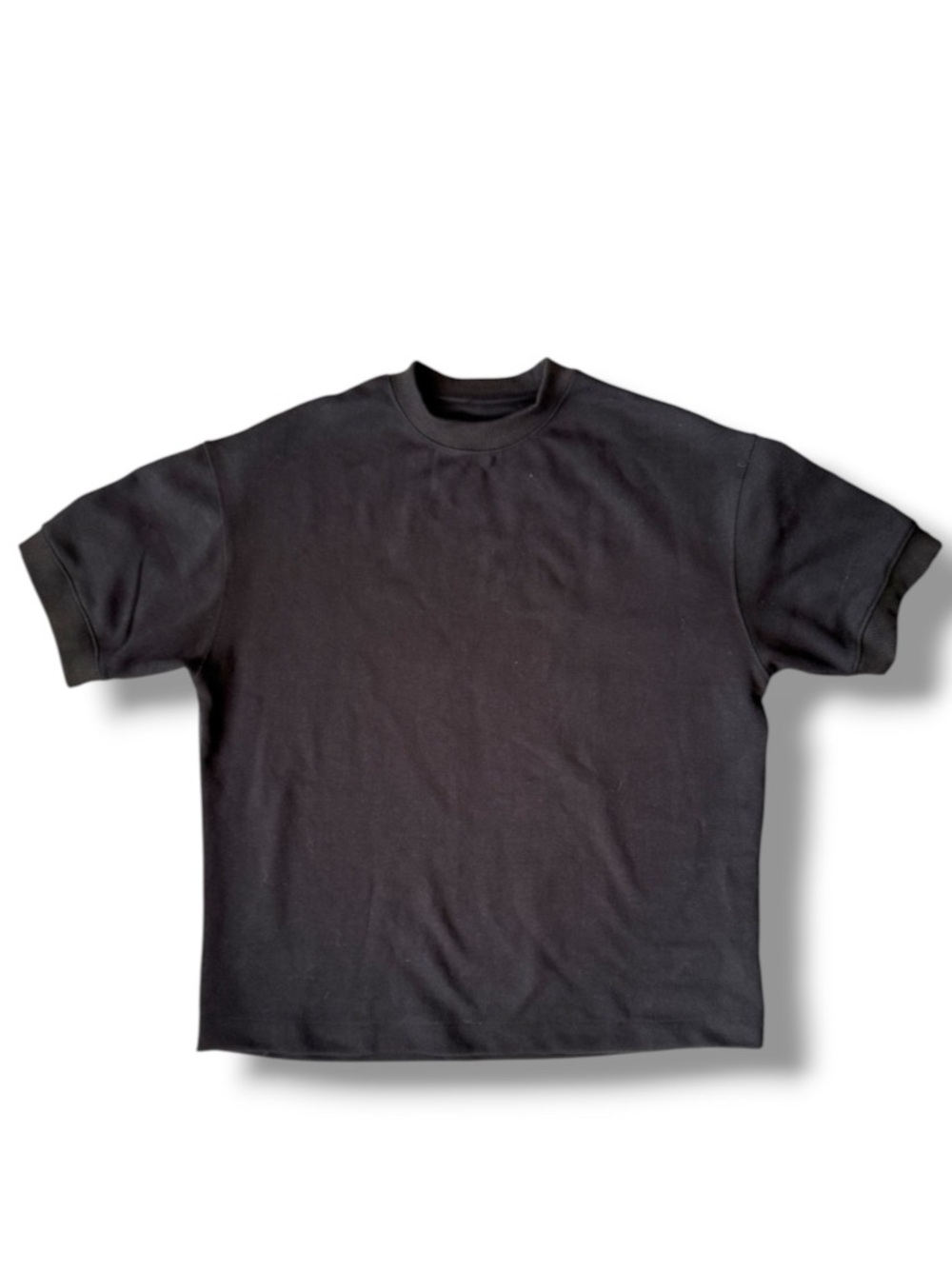 Men’s Denim & Flower Black Short-Sleeve Crewneck Sweatshirt Size Medium